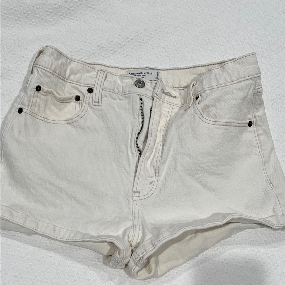 Abercrombie & Fitch Women's Cream Jean Shorts